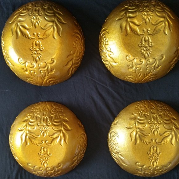 Damask Gold & Red glass bowls - Picture 2 of 5